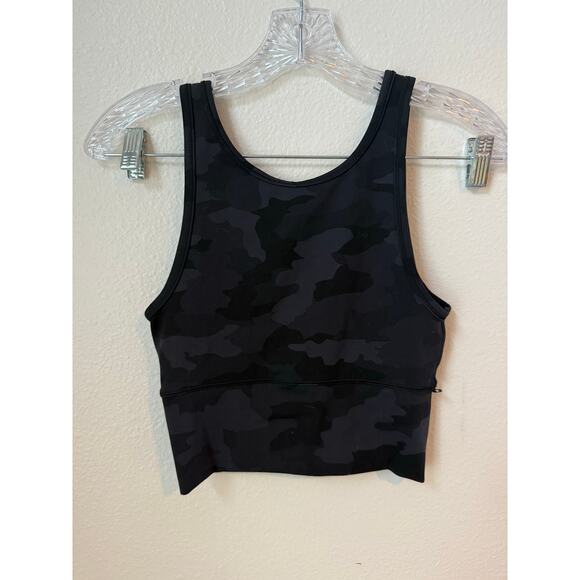 Lululemon Power Pivot Black Camo Deep V Tank Top Size 4 - Picture 3 of 6